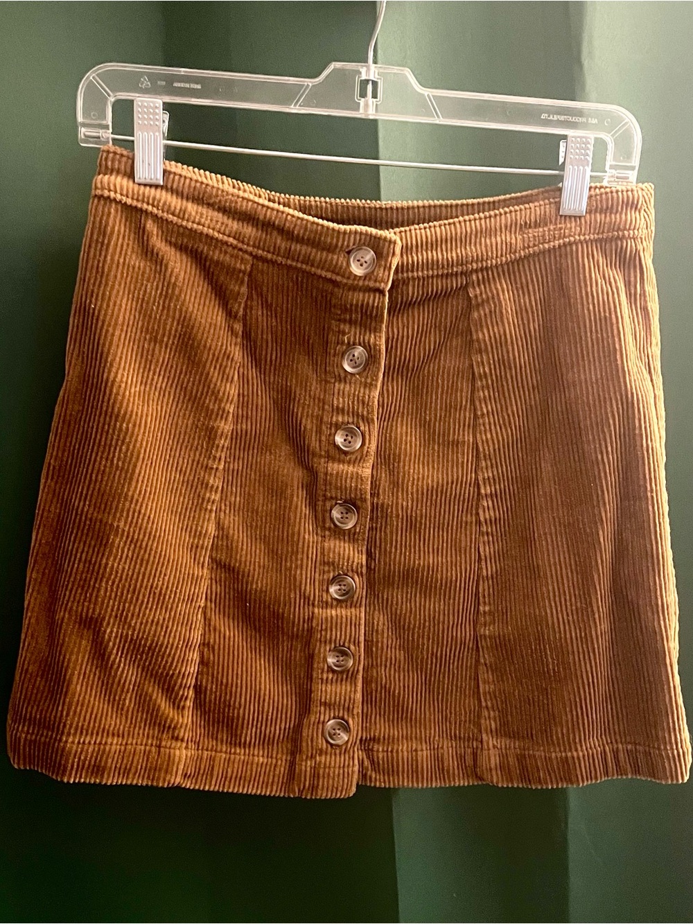 2014 forever21 Orange/Brown corduroy button skirt